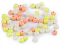 Perles en plastique de couleur, Ø 6 mm, mélange
