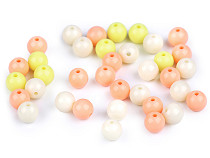 Perles en plastique de couleur, Ø 8 mm, mélange