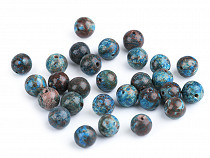 Perles minérales synthétiques - Chrysocolle, Ø 8 mm