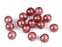 Perles de verre craquelé, métallisées, Ø 8 mm