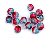 Perles en verre craquelé, Ø 8 mm