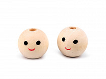 Wooden Beads with a Face Ø18 mm