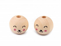 Wooden Beads with Face Ø14 mm