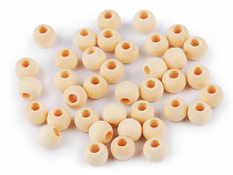 Perles en bois non peintes, Ø 10 mm