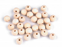 Perles en bois non peintes, Ø 12 mm