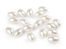 Plastic wax beads / pearls Glance olive 12x18 mm