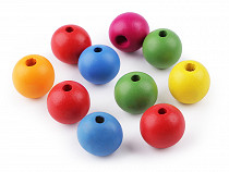 Perles en bois multicolores, Ø 20 mm