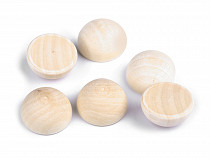 Half Wooden Beads / Balls for DIY Craft Ø30 mm