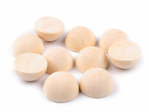 Half Wooden Beads / Balls for DIY Craft Ø25 mm