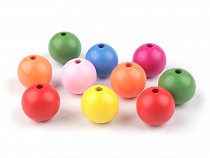 Perles en bois Ø 30 mm, assortiment de couleurs
