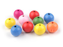 Perles en bois Ø 30 mm, assortiment de couleurs, 2e qualité