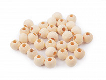 Perles en bois naturel brut, Ø 12 mm