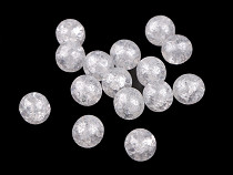 Perles craquelées en verre, Ø 8 mm