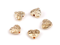 Perlina in metallo, motivo: cuore, dimensioni: 10 x 12 mm