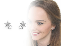 Earrings with rhinestones, stars