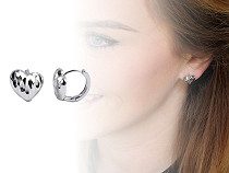 Rhodium-plated earrings