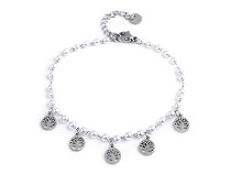 Bracelet de perles en acier inoxydable, avec pendeloques