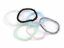 Elastic bracelet made of cut beads