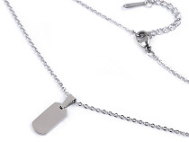 Stainless steel necklace with pendant, unisex