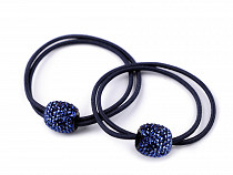 Hair tie with bead and rhinestones