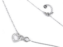 Stainless steel  necklace, heart and infinity