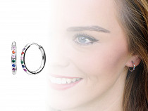 Ohrringe aus Edelstahl Ringe mit farbigen Steinchen