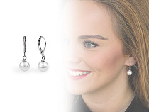 Boucles d’oreilles pendantes en acier inoxydable, avec fausse perle