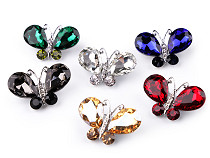 Butterfly Brooch with Crystals / Rhinestones