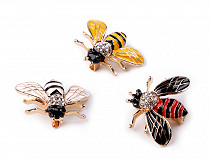 Bee Brooch with Crystals / Rhinestones