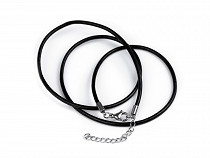 Leather Cord with Stainless Steel Carabiner, length 50 cm