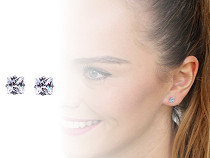 Stainless Steel Crystal Stud Earrings 