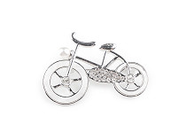 Brooch with Rhinestones, Bicycle