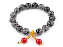 Bracelet élastique avec perles de verre