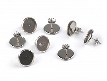 Stainless Steel Earring Findings / Stud Earring with Bed for DIY Ø12 mm