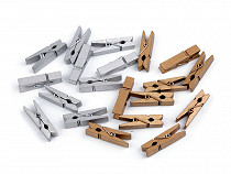 Metalic Wooden Clothespins / Clothing Pins / Pegs, 7x35 mm