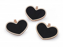 Dřevěný kolíček s tabulkou - srdce