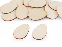 Flat Wooden Egg for DIY Painting / Gluing 20x30 mm