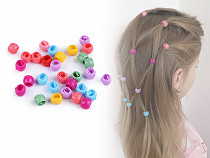 Mini Bead Hair Claw, Colourful Hair Snap-on Clips