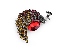 Peacock Brooch with Rhinestones