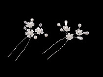 Pearl Hairpin with Flowers