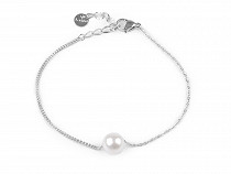Stainless Steel Bracelet with Faux Pearl