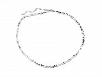 Halskette aus Edelstahl mit Perlen in Katzenaugenoptik