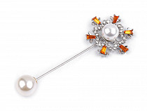 Épingle/Broche décorative Flocon de neige avec perle