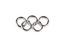 Adorno metálico: anillos olímpicos 12 x 24 mm