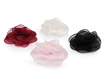Spilla / ornamento per capelli, fiore in organza, dimensioni: Ø 10,5 cm