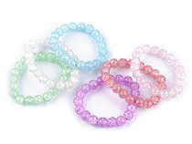Bracciale elastico, realizzato con perle di vetro