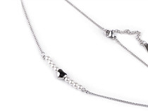 Stainless steel heart and pearl necklace