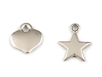 Metal charm pendant - heart, star