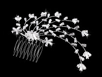 Hair comb with rhinestones, hand made