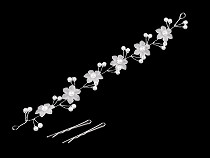 Ornamento di perle / cerchietto con fiori